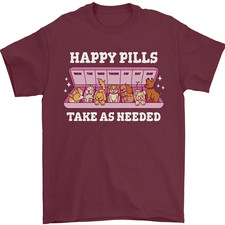 Happy Pills Antidepressants Dogs Mens T-Shirt 100% Cotton