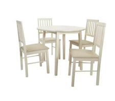 Home Kendal Extending Oak Dining Table & 4 Oak Chairs | Wooden Kitchen Set