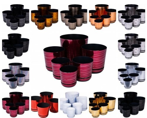 Flower pots gloss plastic - pots,