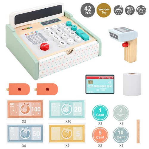Wooden cash register - wooden, kids