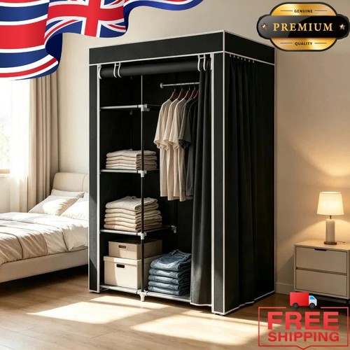 Large fabric canvas wardrobe - fabric,