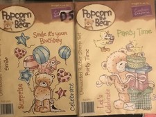 Popcorn The Bear Birthday Surprise Stamps X2