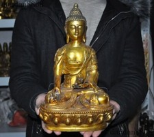 12"Old Tibet Buddhism bronze