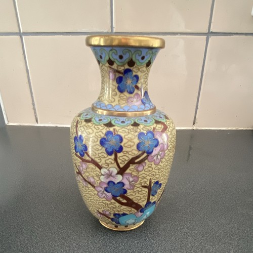 Chinese cloisonne enamel vase - cloisonne,