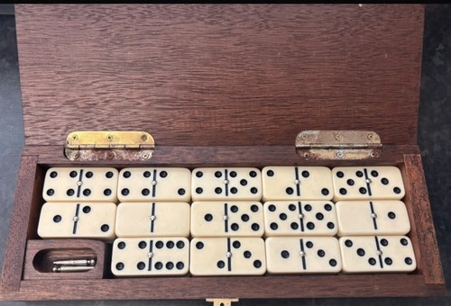 Vintage dominoes set wooden - vintage,