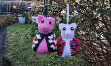 HAND KNITTED PIGS IN GRANNY