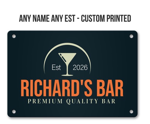 Personalised bar sign - bar, name