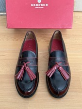 Grenson Womens Burgundy Leather Tassell Loafer, Uk 6, Eu 39