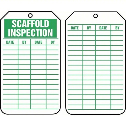 Scaffold inspection tags - inspection, 1/4