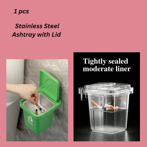 Stainless steel ashtray - stainless, with