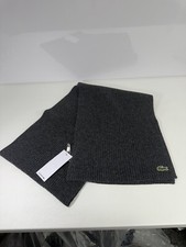 LACOSTE Men’s Grey Ribbed Scarf GENUINE RRP £70 #O8