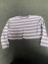 Women’s Zara Purple & White Jumper Size 12-14(small)