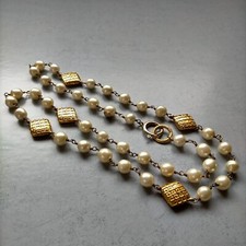 CHANEL Gold Plated Faux Pearl