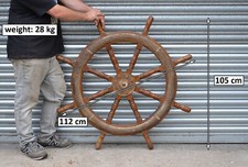 vintage large boat ships wheel original ships boat steering wheel wooden boat