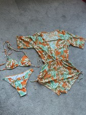 Orange Floral Women Long