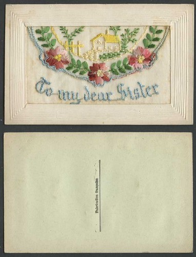 Ww1 silk embroidered old - ww1,