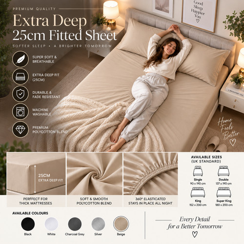 Extra deep 25cm fitted - extra,