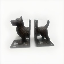 Solid Cast Iron Scottish Terrier Dog Bookends (q)