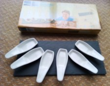 Denby James Martin White Enjoy Everyday 7 Piece Canape Set Slate Platter Unused