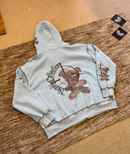 Women blue bear - bear, graphic