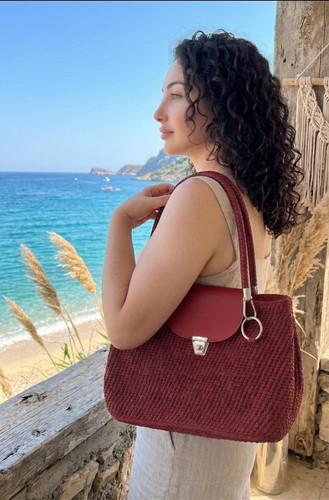 Handmade crochet shoulder bag - handmade,