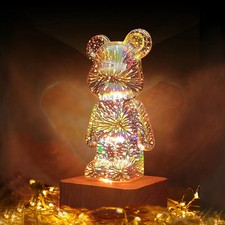 3D Fireworks Bear Night Light