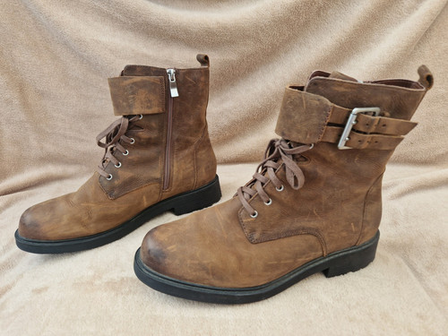 Clarks brown leather combat - brown,