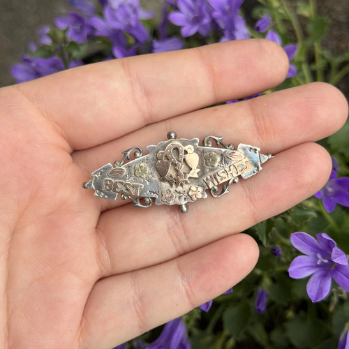 Antique sterling silver rose - antique,