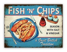 Fish n Chips Metal Garage Sign