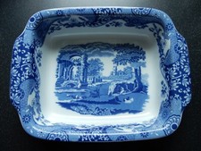 RARE LARGE SPODE 12” X 9” ITALIAN LASAGNA BAKING DISH BLUE WHITE SUPERB