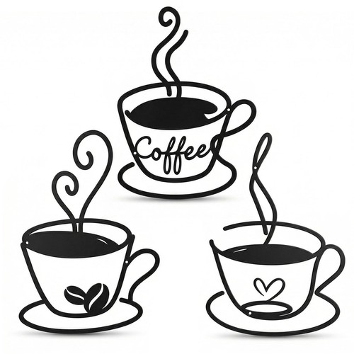 Pcs metal coffee cup - pcs, wall