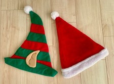 Father Christmas Hat & Christmas Elf Hat with Ears