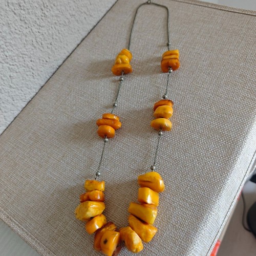 Amber necklace stone - amber,