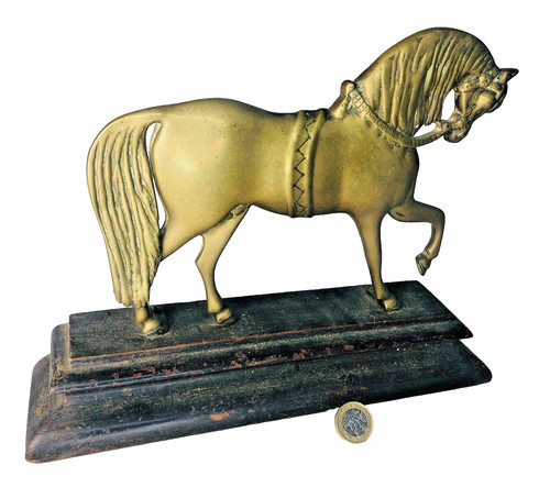 Horse door stop brass - door, metal
