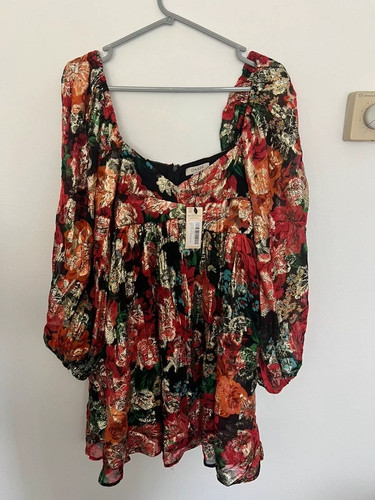 Oasis nwt metallic rose floral - oasis,