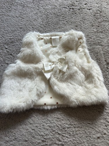 Cream fur baby gilet - cream,