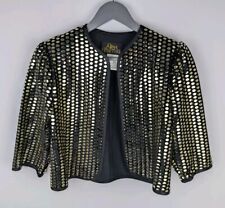 Gina Bacconi Vintage Jacket Creazioni Originali Black & Gold Size UK 10