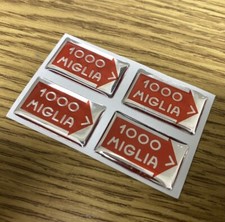 Mille Miglia Alloy Wheel Rim Stickers Decal Badges - set 4. Retro Wheels