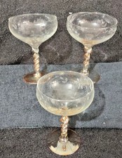 Elegant Art Deco Floral Etched