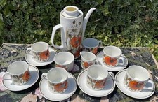 J & G Meakin Poppy Coffee Set