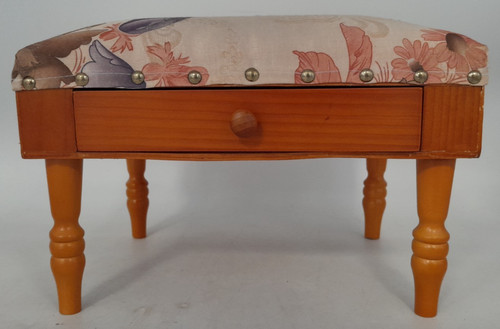 Vintage small wooden footstool - vintage,