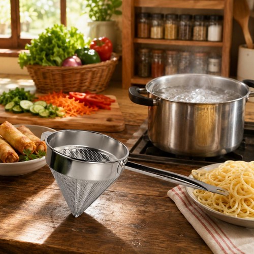 Conical mesh strainer flat - mesh,