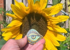 Sunrise Eye orange blue OOAK