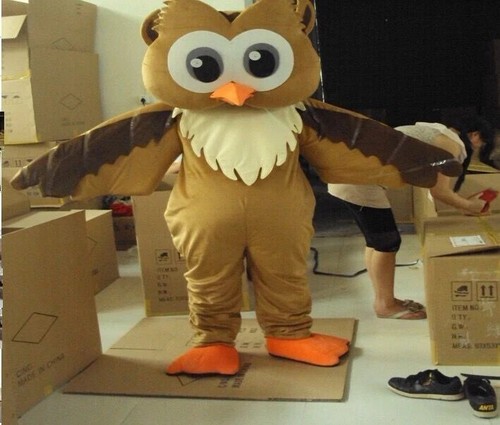 Big brown owl mascot - big,