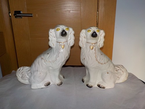 Pair large antique fan tail - pair,