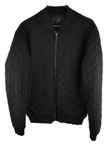 ZARA MAN Black Padded Bomber Jacket size L Mens Quilted Casual Outdoors