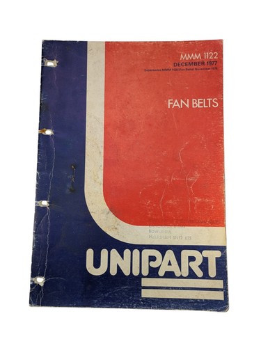 Unipart fan belts catalogue - unipart,
