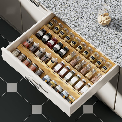Bamboo spice drawer organizer - bamboo,