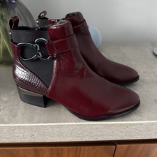 Moda In Pelle Tyanna Burgundy Leather Chelsea Boots Size UK BNWT