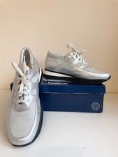 BNIB GABOR SPORT SILVER LEATHER LACE UP TRAINERS SIZE 4.5 /37.5 COST £64.99